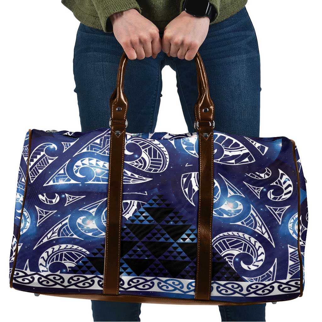 Matariki New Zealand Travel Bag NZ Niho Taniwha Maori New Year Blue Galaxy LT14 Blue - Polynesian Pride