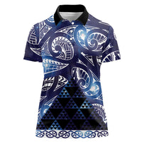Matariki New Zealand Women Polo Shirt NZ Niho Taniwha Maori New Year Blue Galaxy LT14 Female Blue - Polynesian Pride