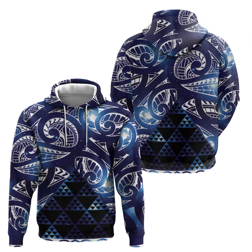 Matariki New Zealand Zip Hoodie NZ Niho Taniwha Maori New Year Blue Galaxy LT14 - Polynesian Pride