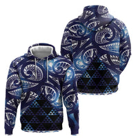 Matariki New Zealand Zip Hoodie NZ Niho Taniwha Maori New Year Blue Galaxy LT14 - Polynesian Pride