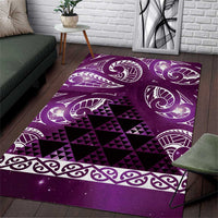 Matariki New Zealand Area Rug NZ Niho Taniwha Maori New Year Purple Galaxy LT14 Purple - Polynesian Pride