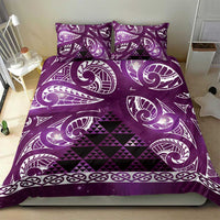Matariki New Zealand Bedding Set NZ Niho Taniwha Maori New Year Purple Galaxy