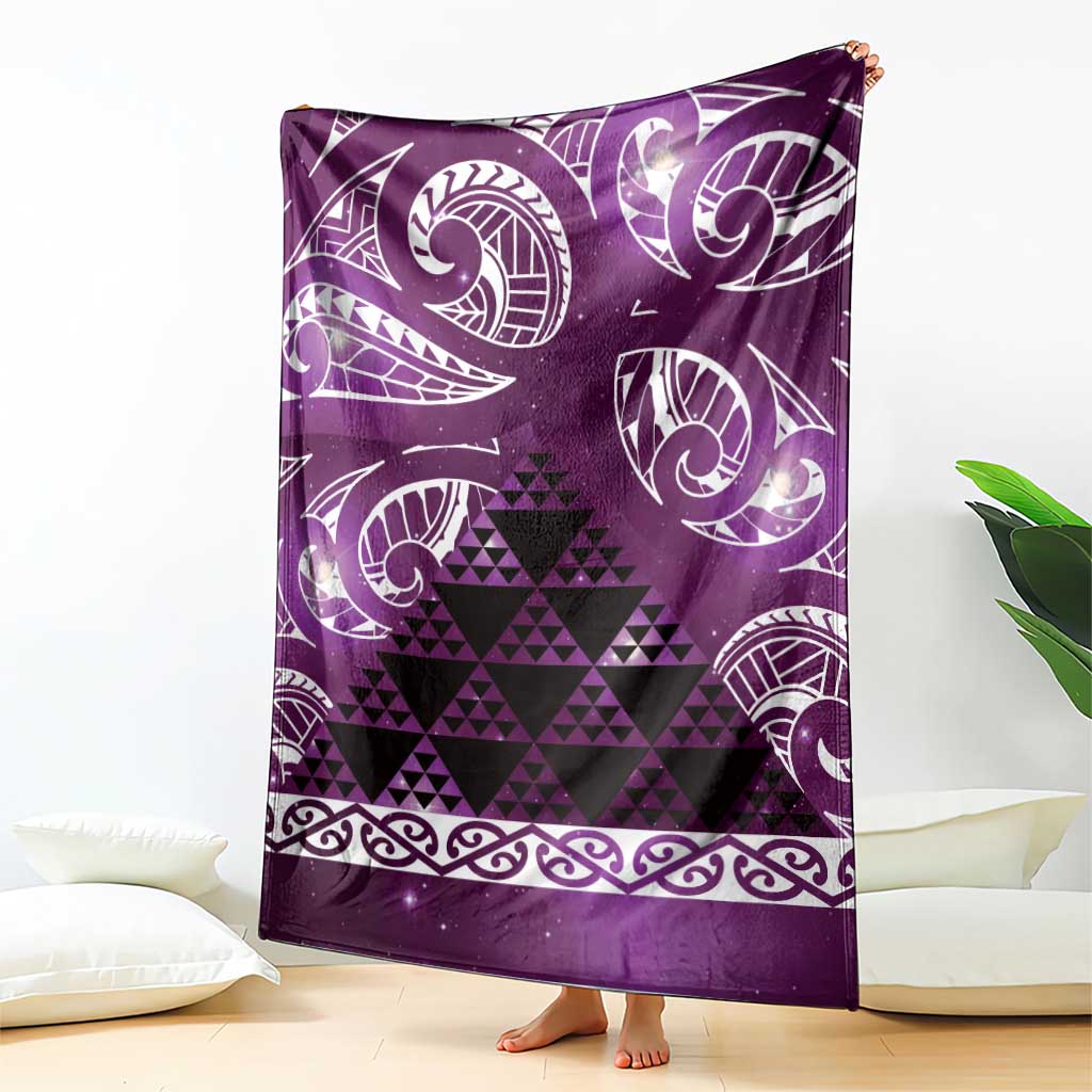 Matariki New Zealand Blanket NZ Niho Taniwha Maori New Year Purple Galaxy