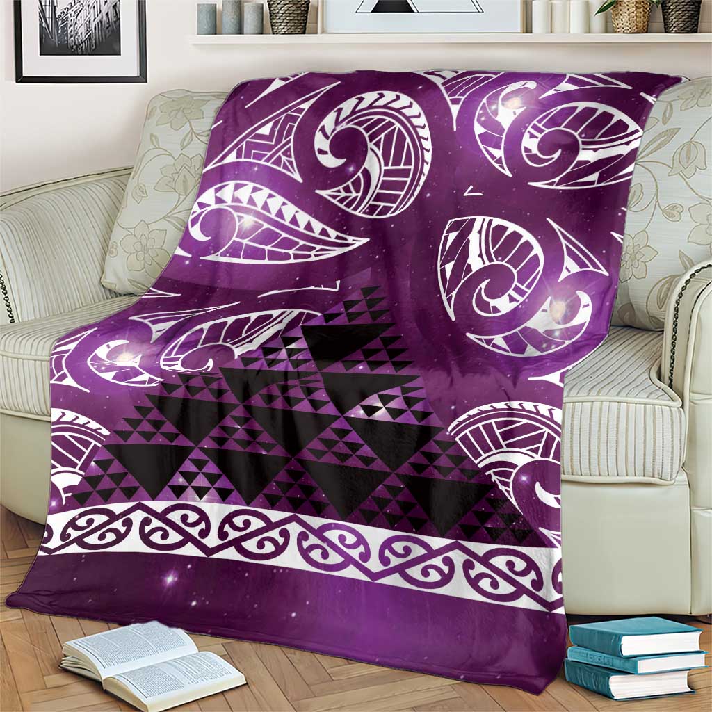 Matariki New Zealand Blanket NZ Niho Taniwha Maori New Year Purple Galaxy