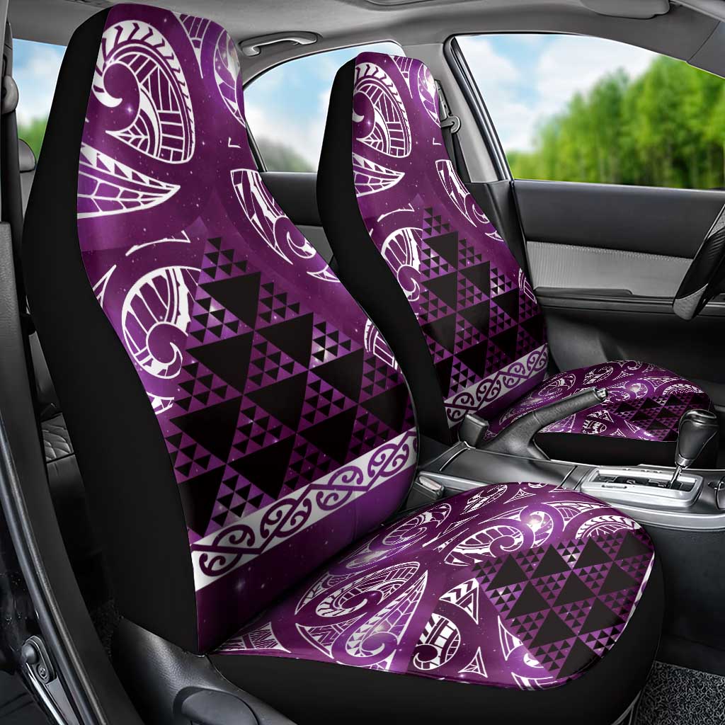 Matariki New Zealand Car Seat Cover NZ Niho Taniwha Maori New Year Purple Galaxy LT14 - Polynesian Pride