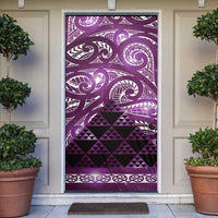 Matariki New Zealand Door Cover NZ Niho Taniwha Maori New Year Purple Galaxy LT14 Purple - Polynesian Pride
