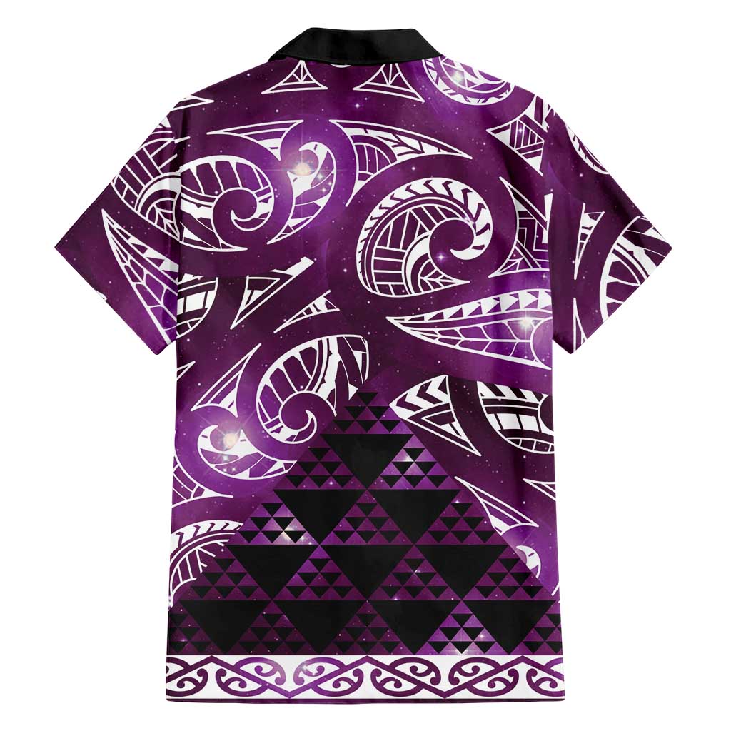 Matariki New Zealand Family Matching Long Sleeve Bodycon Dress and Hawaiian Shirt NZ Niho Taniwha Maori New Year Purple Galaxy LT14 - Polynesian Pride