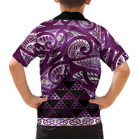 Matariki New Zealand Family Matching Mermaid Dress and Hawaiian Shirt NZ Niho Taniwha Maori New Year Purple Galaxy LT14 - Polynesian Pride