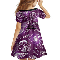 Matariki New Zealand Family Matching Summer Maxi Dress and Hawaiian Shirt NZ Niho Taniwha Maori New Year Purple Galaxy LT14 - Polynesian Pride