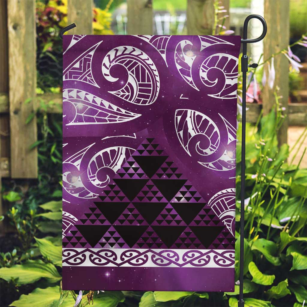 Matariki New Zealand Garden Flag NZ Niho Taniwha Maori New Year Purple Galaxy