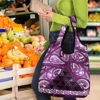Matariki New Zealand Grocery Bag NZ Niho Taniwha Maori New Year Purple Galaxy LT14 - Polynesian Pride