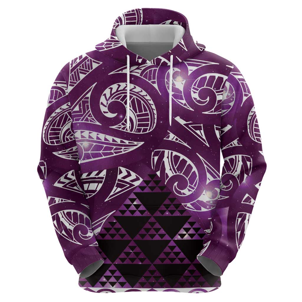 Matariki New Zealand Hoodie NZ Niho Taniwha Maori New Year Purple Galaxy LT14 - Polynesian Pride