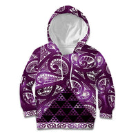 Matariki New Zealand Kid Hoodie NZ Niho Taniwha Maori New Year Purple Galaxy LT14 Hoodie Purple - Polynesian Pride