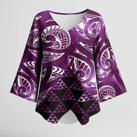 Matariki New Zealand Kimono Sleeve Blouse NZ Niho Taniwha Maori New Year Purple Galaxy LT14 Female Purple - Polynesian Pride