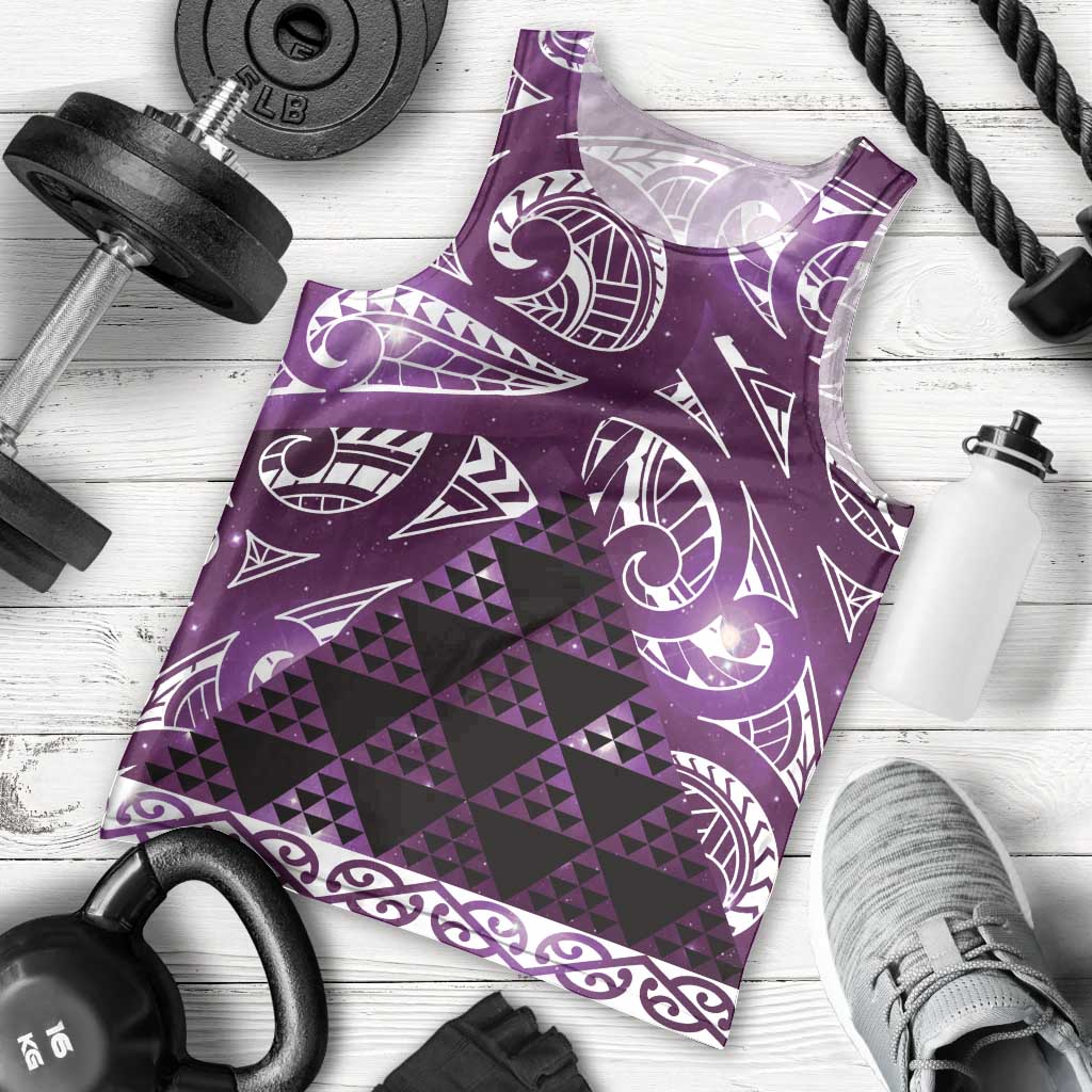Matariki New Zealand Men Tank Top NZ Niho Taniwha Maori New Year Purple Galaxy LT14 - Polynesian Pride