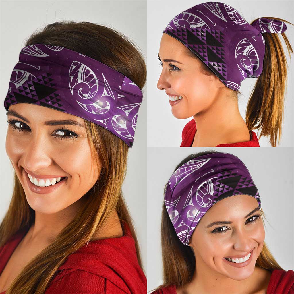 Matariki New Zealand Neck Gaiter NZ Niho Taniwha Maori New Year Purple Galaxy LT14 - Polynesian Pride