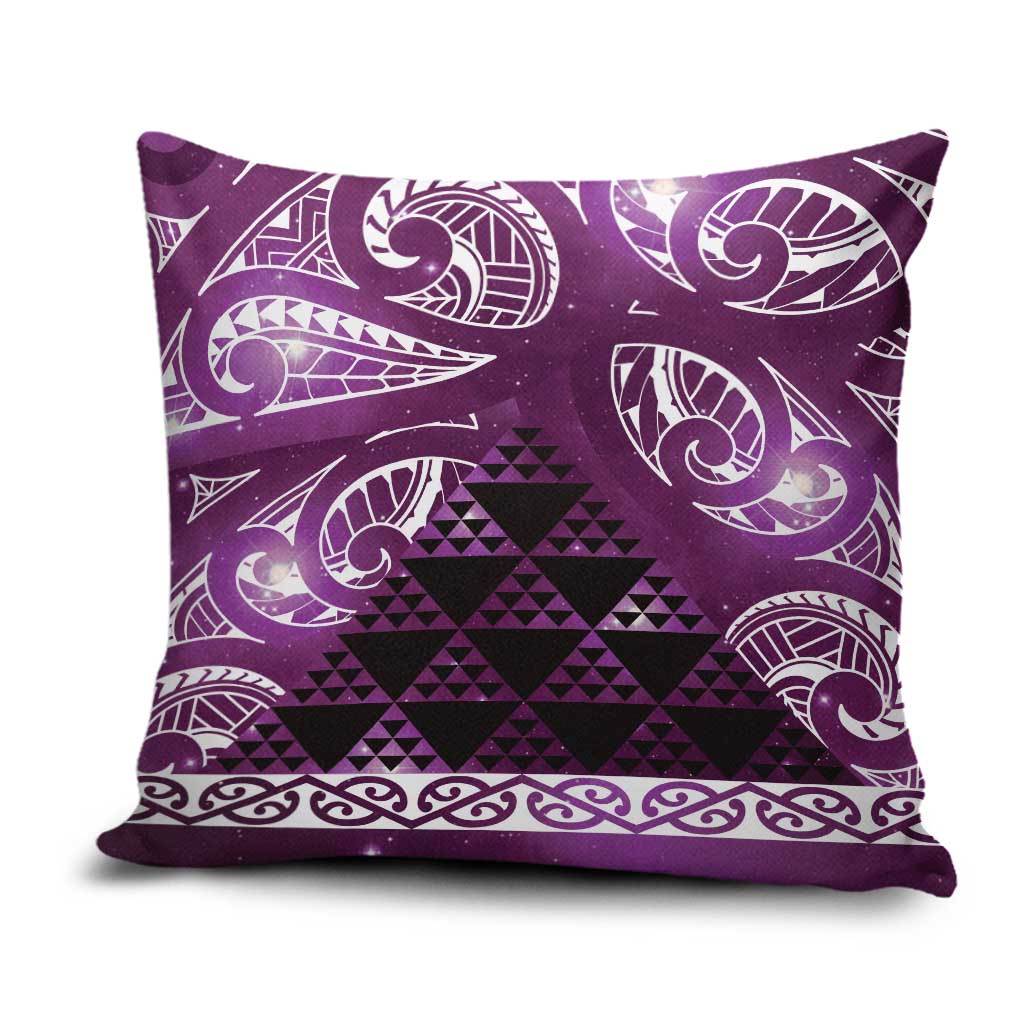 Matariki New Zealand Pillow Cover NZ Niho Taniwha Maori New Year Purple Galaxy LT14 Purple - Polynesian Pride