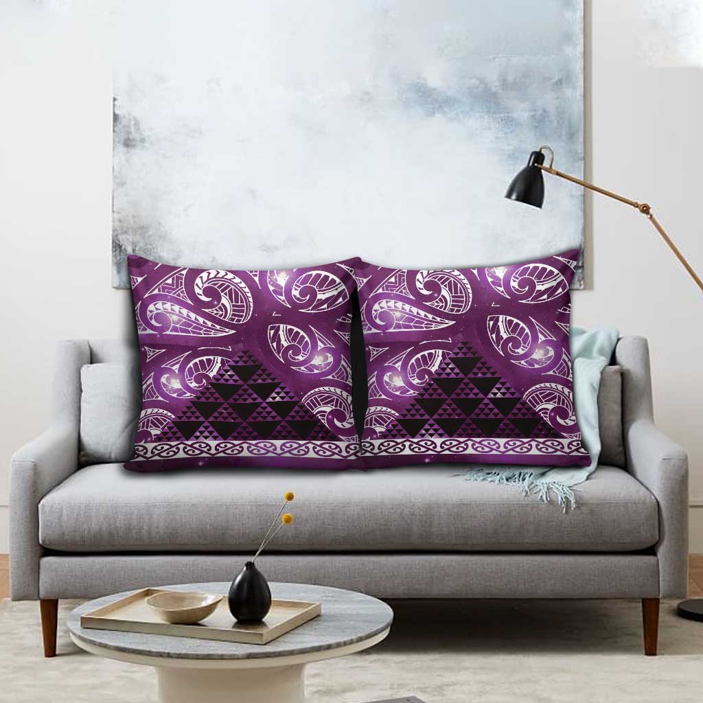 Matariki New Zealand Pillow Cover NZ Niho Taniwha Maori New Year Purple Galaxy LT14 - Polynesian Pride