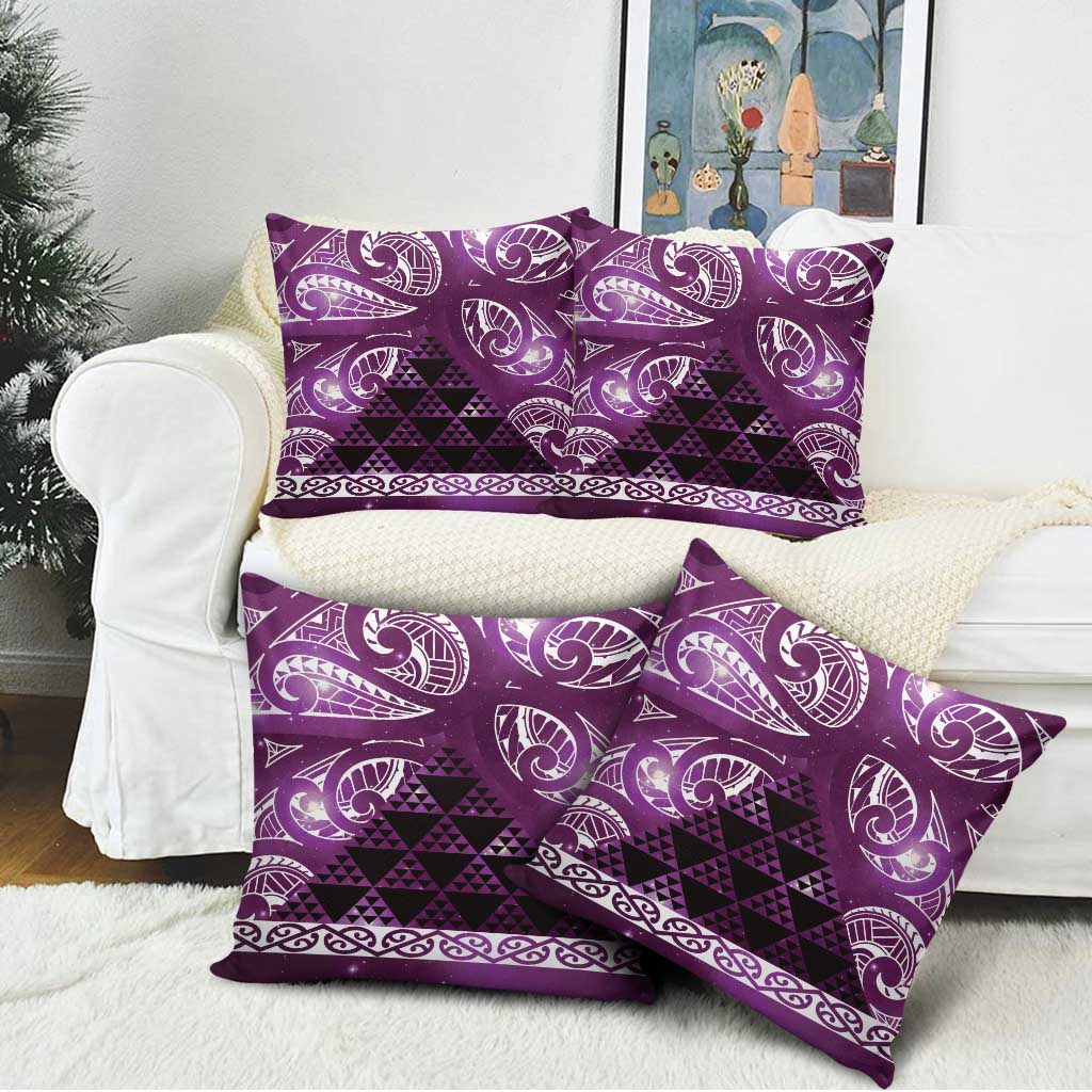 Matariki New Zealand Pillow Cover NZ Niho Taniwha Maori New Year Purple Galaxy LT14 - Polynesian Pride
