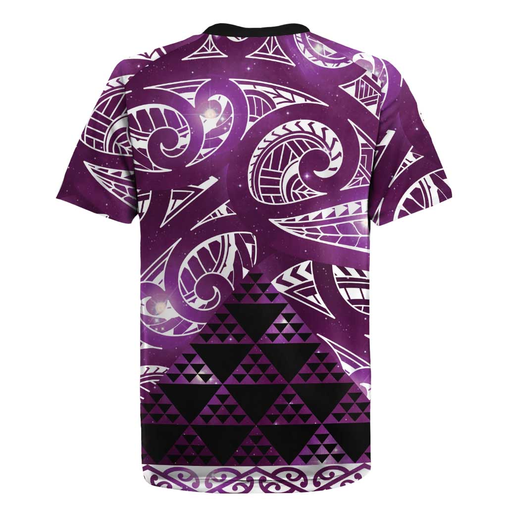 Matariki New Zealand Rugby Jersey NZ Niho Taniwha Maori New Year Purple Galaxy LT14 - Polynesian Pride