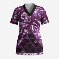 Matariki New Zealand Scrub Top NZ Niho Taniwha Maori New Year Purple Galaxy LT14 Adult Purple - Polynesian Pride