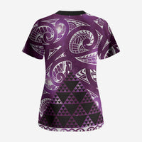 Matariki New Zealand Scrub Top NZ Niho Taniwha Maori New Year Purple Galaxy LT14 - Polynesian Pride