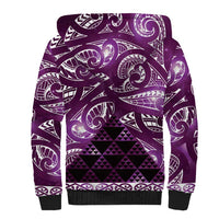 Matariki New Zealand Sherpa Hoodie NZ Niho Taniwha Maori New Year Purple Galaxy LT14 - Polynesian Pride