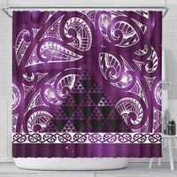 Matariki New Zealand Shower Curtain NZ Niho Taniwha Maori New Year Purple Galaxy LT14 - Polynesian Pride