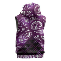 Matariki New Zealand Sleeveless Zip Hoodie NZ Niho Taniwha Maori New Year Purple Galaxy LT14 - Polynesian Pride