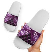Matariki New Zealand Slide Sandals NZ Niho Taniwha Maori New Year Purple Galaxy LT14 - Polynesian Pride