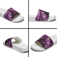Matariki New Zealand Slide Sandals NZ Niho Taniwha Maori New Year Purple Galaxy LT14 - Polynesian Pride