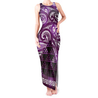 Matariki New Zealand Tank Maxi Dress NZ Niho Taniwha Maori New Year Purple Galaxy LT14 Women Purple - Polynesian Pride