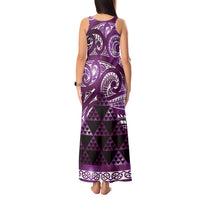 Matariki New Zealand Tank Maxi Dress NZ Niho Taniwha Maori New Year Purple Galaxy LT14 - Polynesian Pride