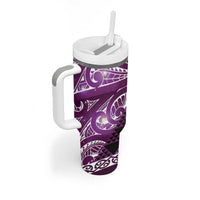 Matariki New Zealand Tumbler With Handle NZ Niho Taniwha Maori New Year Purple Galaxy LT14 - Polynesian Pride