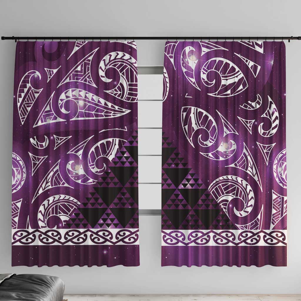 Matariki New Zealand Window Curtain NZ Niho Taniwha Maori New Year Purple Galaxy
