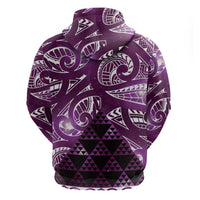 Matariki New Zealand Zip Hoodie NZ Niho Taniwha Maori New Year Purple Galaxy LT14 - Polynesian Pride