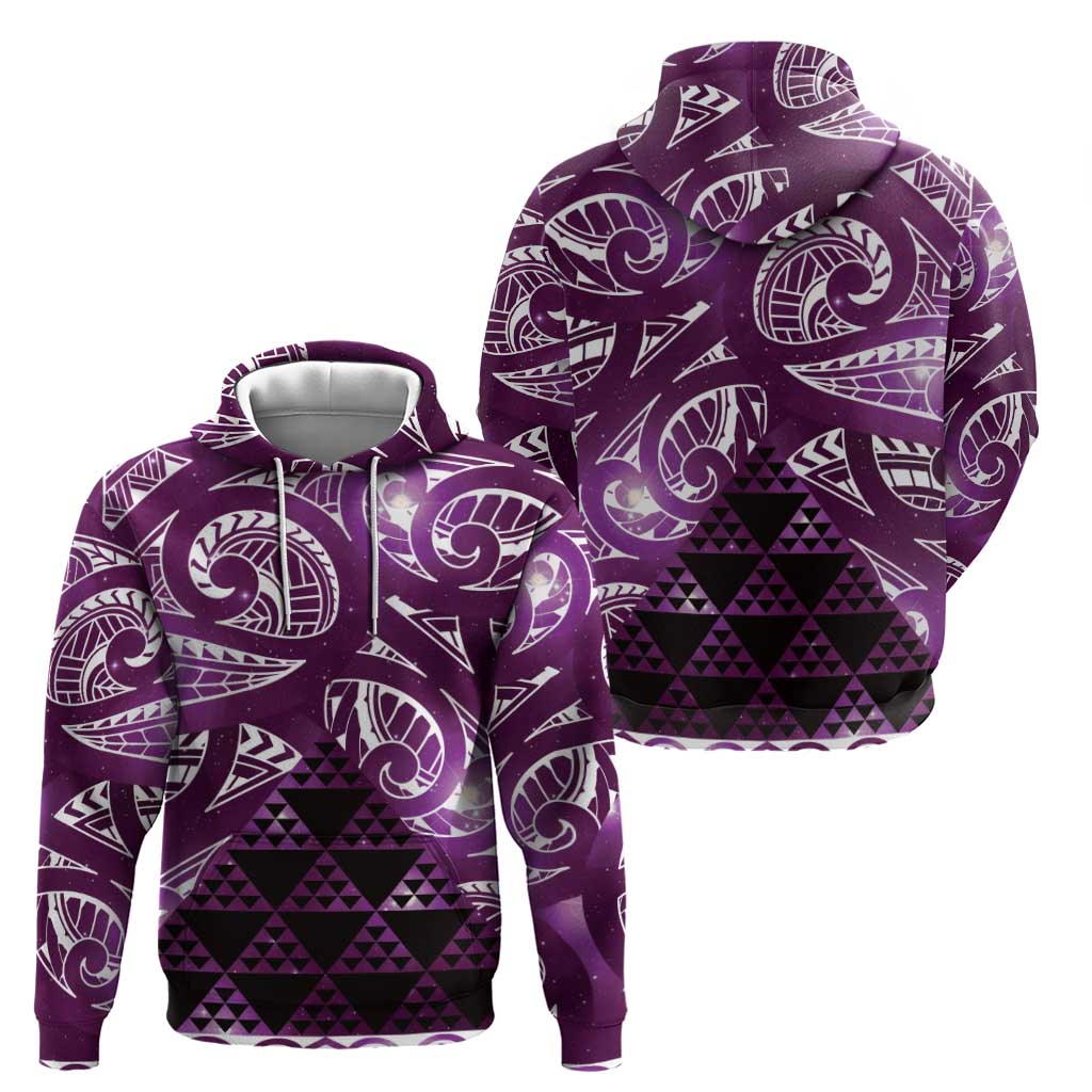 Matariki New Zealand Zip Hoodie NZ Niho Taniwha Maori New Year Purple Galaxy LT14 - Polynesian Pride