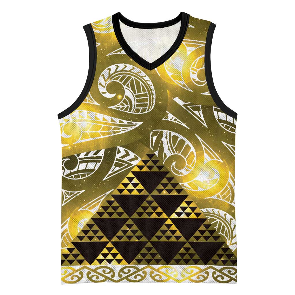 Matariki New Zealand Basketball Jersey NZ Niho Taniwha Maori New Year Yellow Galaxy