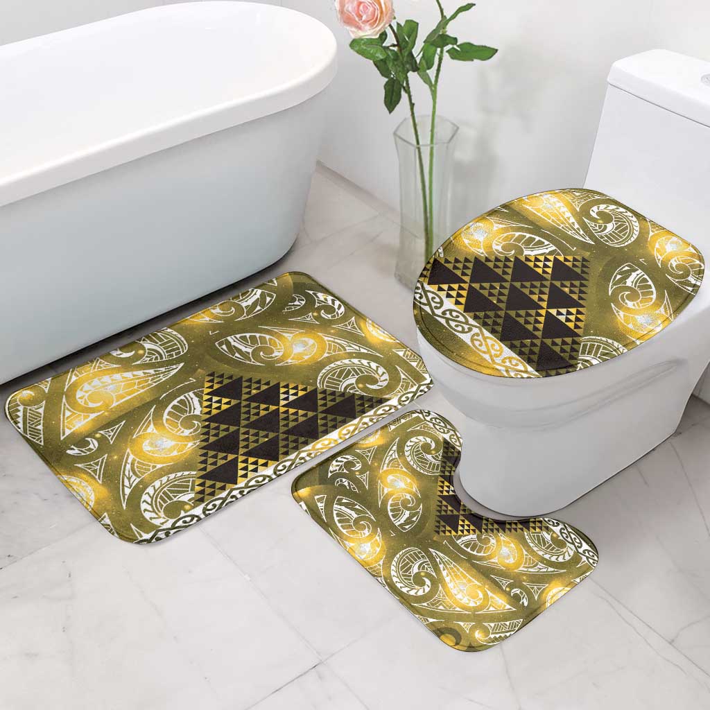 Matariki New Zealand Bathroom Set NZ Niho Taniwha Maori New Year Yellow Galaxy