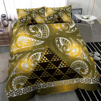 Matariki New Zealand Bedding Set NZ Niho Taniwha Maori New Year Yellow Galaxy