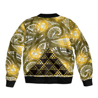 Matariki New Zealand Bomber Jacket NZ Niho Taniwha Maori New Year Yellow Galaxy LT14 - Polynesian Pride