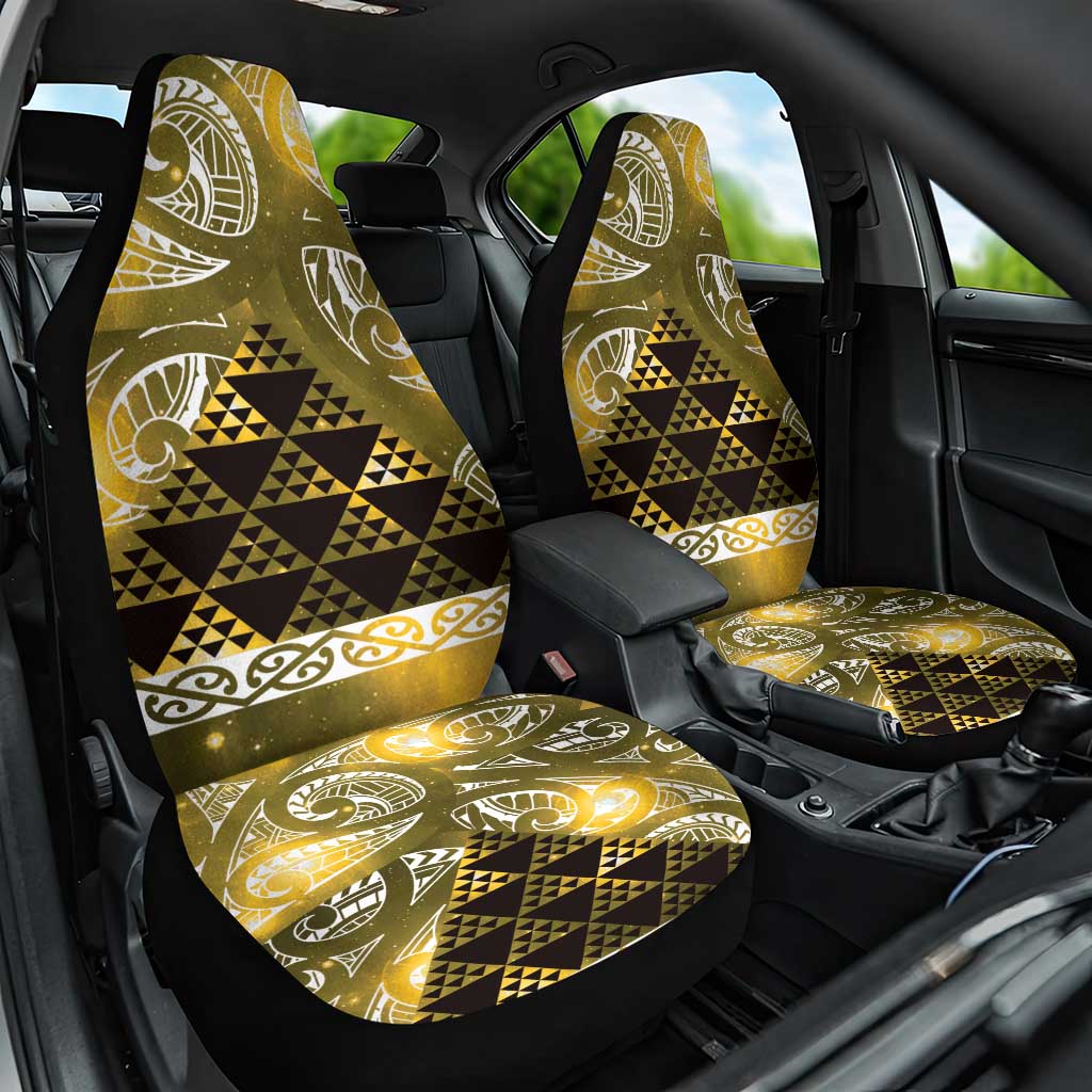 Matariki New Zealand Car Seat Cover NZ Niho Taniwha Maori New Year Yellow Galaxy LT14 One Size Yellow - Polynesian Pride