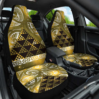 Matariki New Zealand Car Seat Cover NZ Niho Taniwha Maori New Year Yellow Galaxy LT14 One Size Yellow - Polynesian Pride