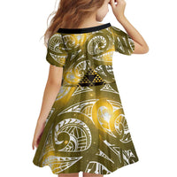 Matariki New Zealand Family Matching Puletasi and Hawaiian Shirt NZ Niho Taniwha Maori New Year Yellow Galaxy LT14 - Polynesian Pride