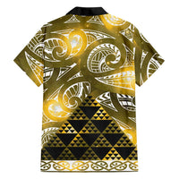 Matariki New Zealand Family Matching Puletasi and Hawaiian Shirt NZ Niho Taniwha Maori New Year Yellow Galaxy LT14 - Polynesian Pride