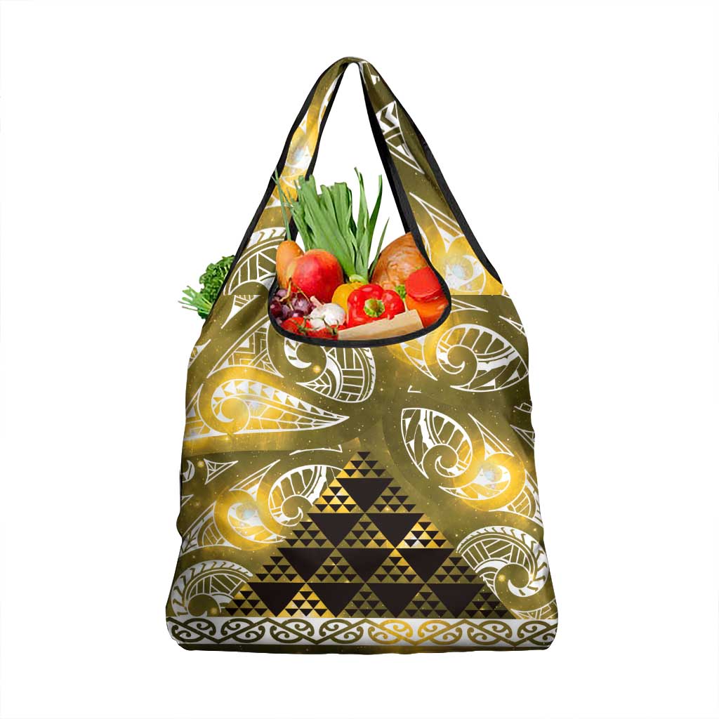 Matariki New Zealand Grocery Bag NZ Niho Taniwha Maori New Year Yellow Galaxy LT14 1-pack One Size Yellow - Polynesian Pride
