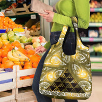 Matariki New Zealand Grocery Bag NZ Niho Taniwha Maori New Year Yellow Galaxy LT14 - Polynesian Pride