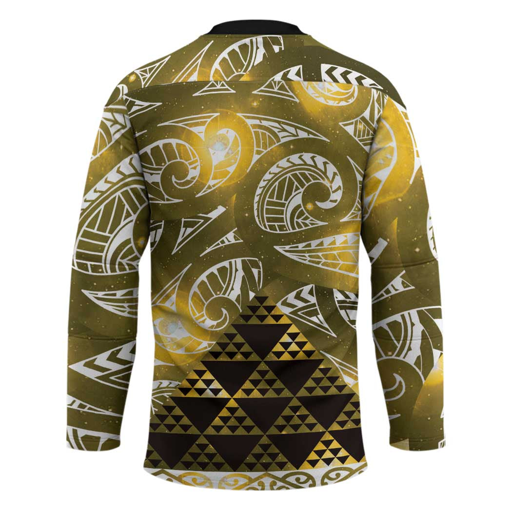 Matariki New Zealand Hockey Jersey NZ Niho Taniwha Maori New Year Yellow Galaxy LT14 - Polynesian Pride