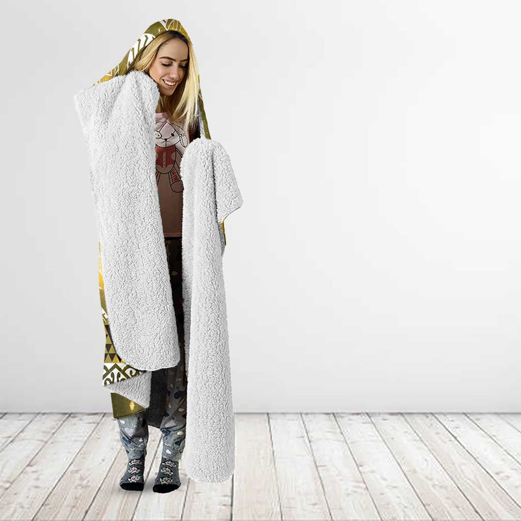 Matariki New Zealand Hooded Blanket NZ Niho Taniwha Maori New Year Yellow Galaxy LT14 - Polynesian Pride