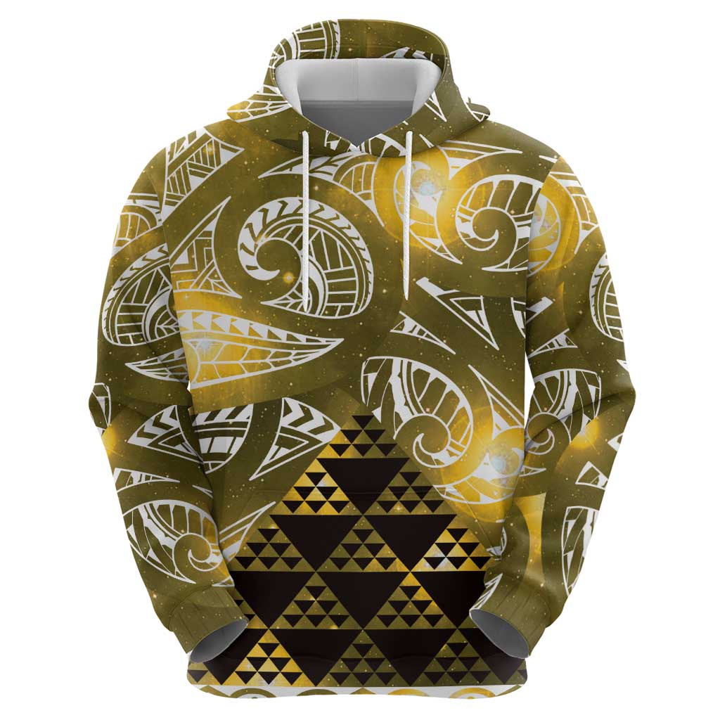 Matariki New Zealand Hoodie NZ Niho Taniwha Maori New Year Yellow Galaxy